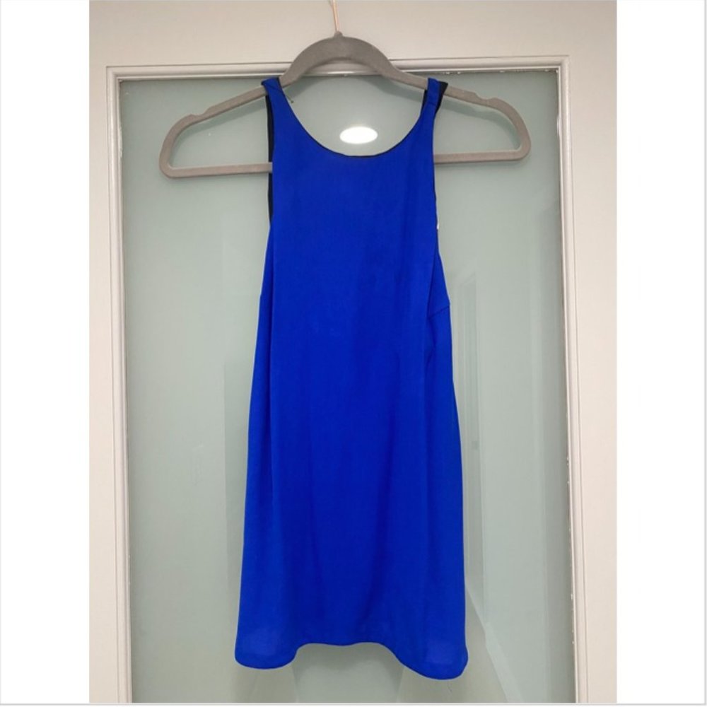 Blue A.L.C Open Back Silk Blouse